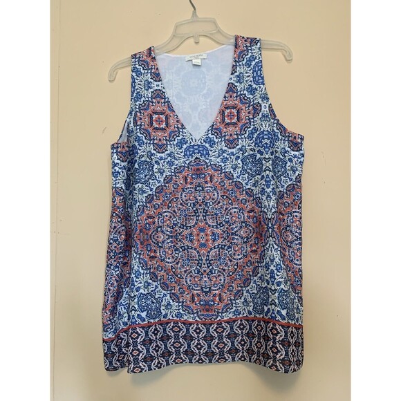 St. Tropez Tops - St. Tropez West Women’s Tank Top Size L Floral Geometric Print Boho